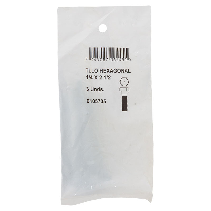 Tornillo cabeza hexagonal g2 1/4" x 2 1/2" 3 uds incluye tuercas