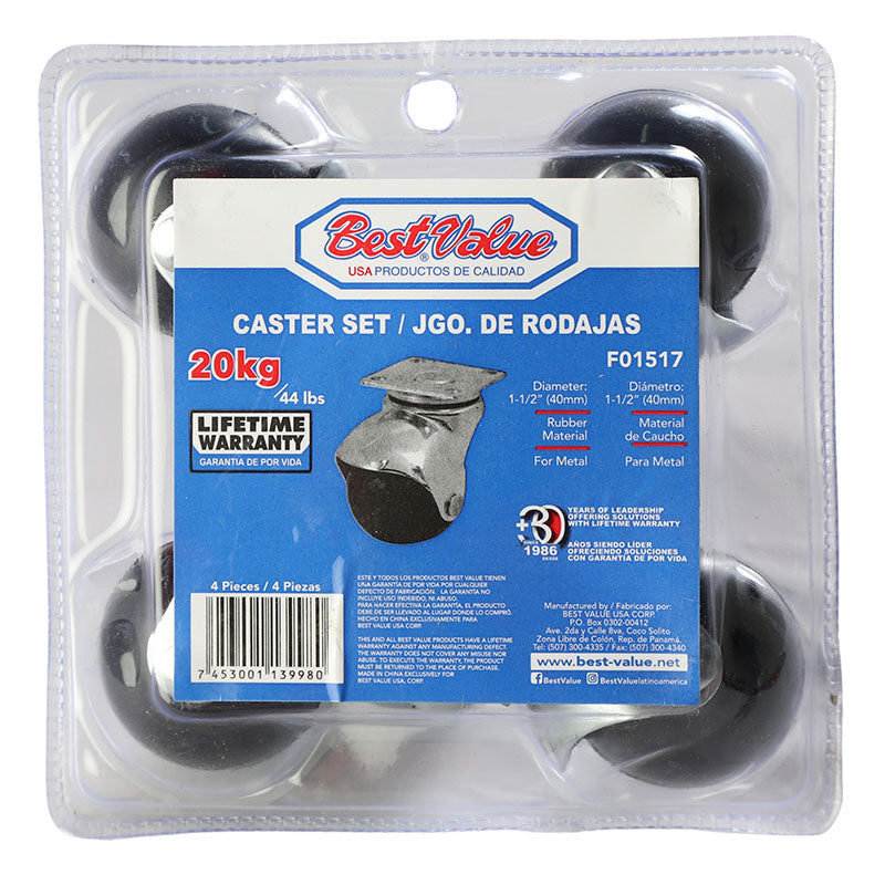 Swivel Caster with 1 1/2" Wheel 4 pcs