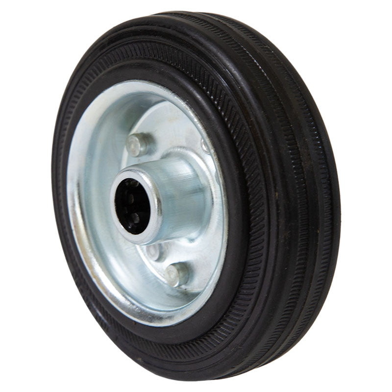 Rubber spare wheel with 4" metal rim, supports up to 110 kg