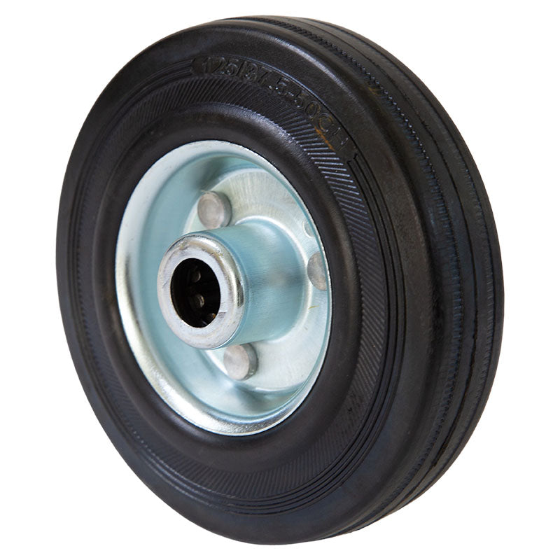 5" rubber spare wheel with metal rim supports up to 140 kg