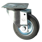 4" rubber swivel caster with plate supports 110 kg