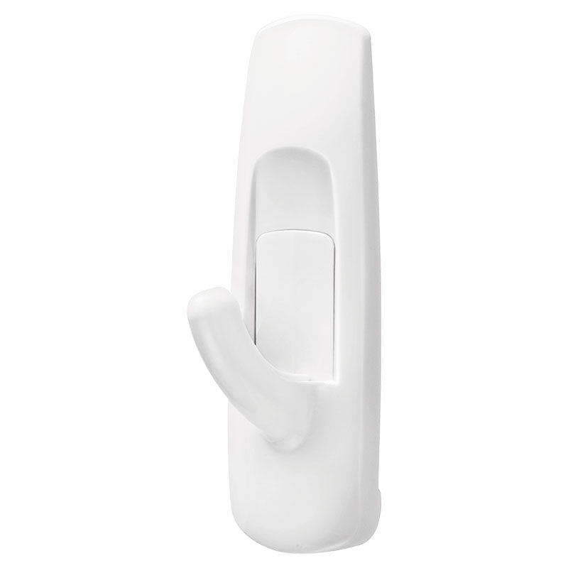 White medium adhesive plastic hook supports 1 kg 2 units