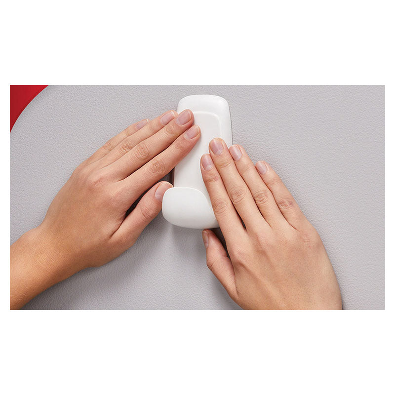 Gancho plástico adhesivo blanco grande soporta 3,4 kg 1 ud