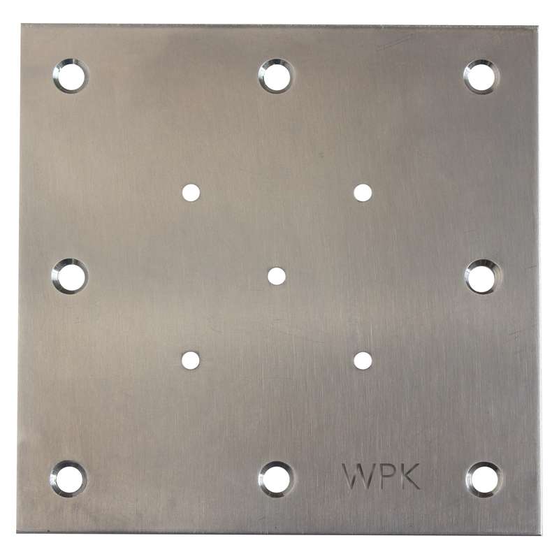 Placa para mesa grande acero inoxidable 15,2 x 15,2 cm