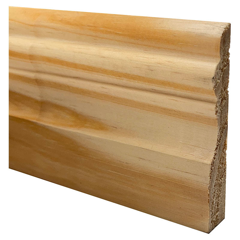 Decorated pine baseboard 1.5 x 8.9 x 320 cm