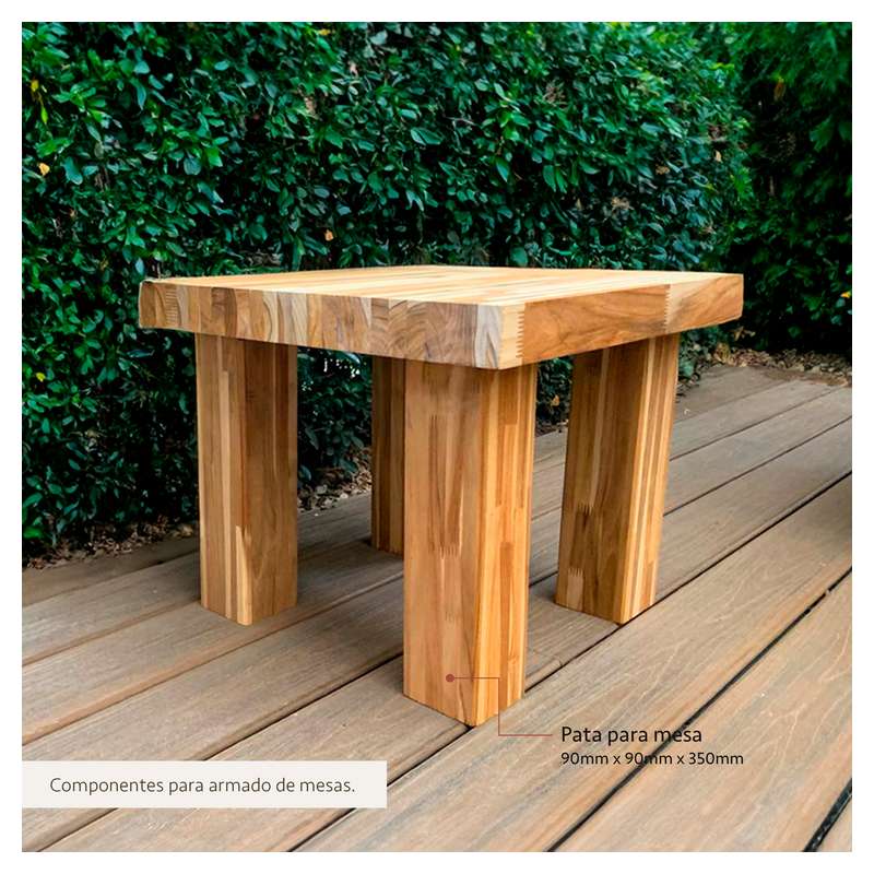 Pata mesa teca 35 cm 90 mm