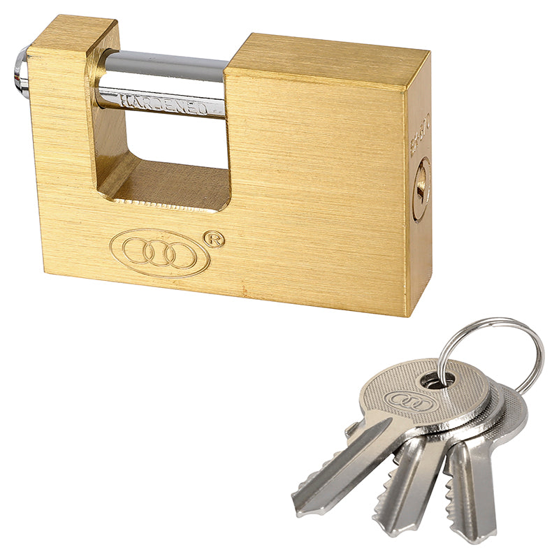 Tri-Circle 70mm anti-shearing brass padlock
