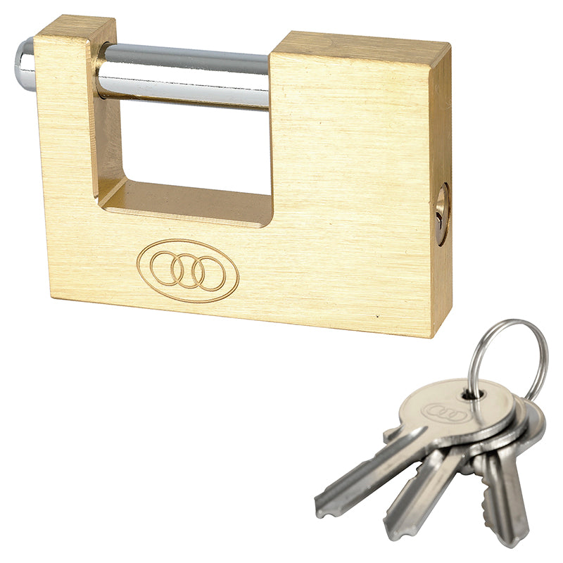 Tri-Circle 90mm brass anti-shear padlock
