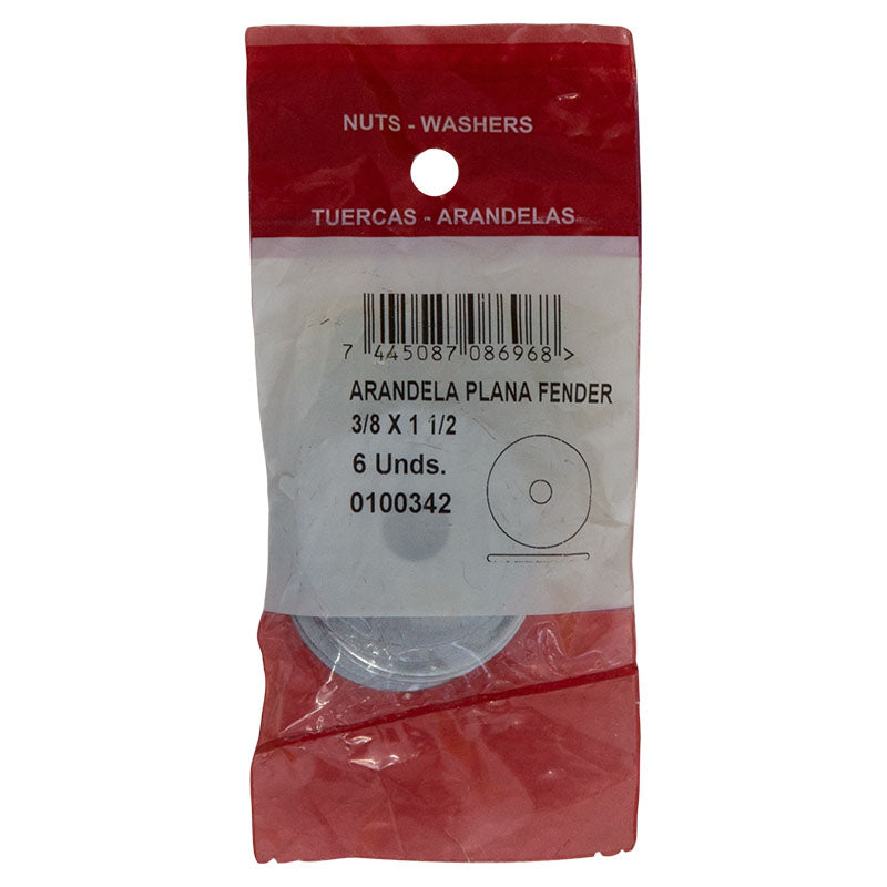 Fender Flat Washer 3/8" x 1 1/2" 6 pcs