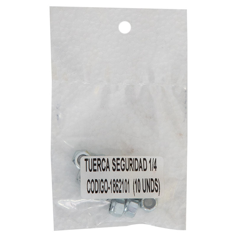 Tuerca de seguridad 1/4" 10 uds