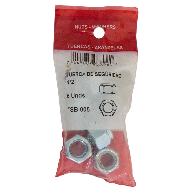 Tuerca de seguridad 1/2" 6 uds