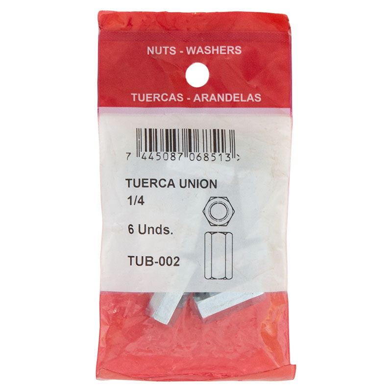Tuerca unión 1/4" 6 uds