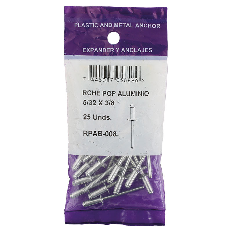 Remache 5/32" x 3/8" 25 uds