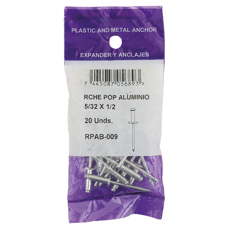 Rivet 5/32" x 1/2" 20 pcs