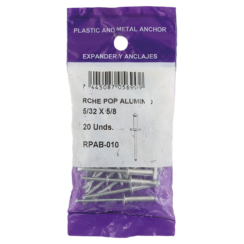 Rivet 5/32" x 5/8" 20 pcs