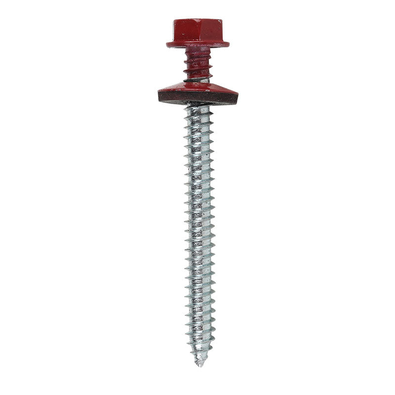 Tornillo para techo punta fina rojo 2 1/2" 12 uds