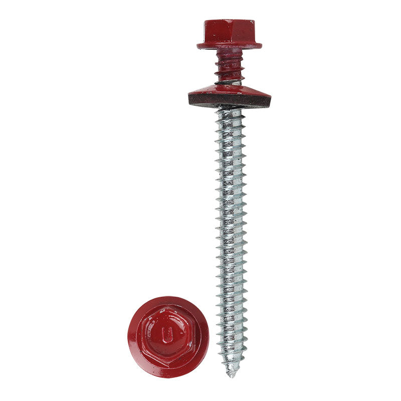 Tornillo para techo punta fina rojo 2 1/2" 12 uds