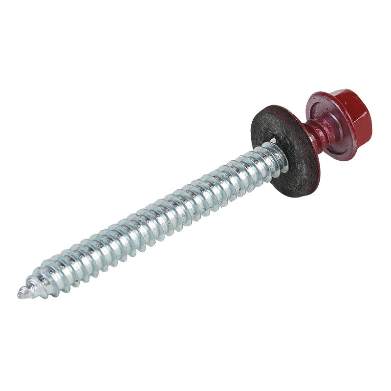 Tornillo para techo punta fina rojo 2 1/2" 12 uds