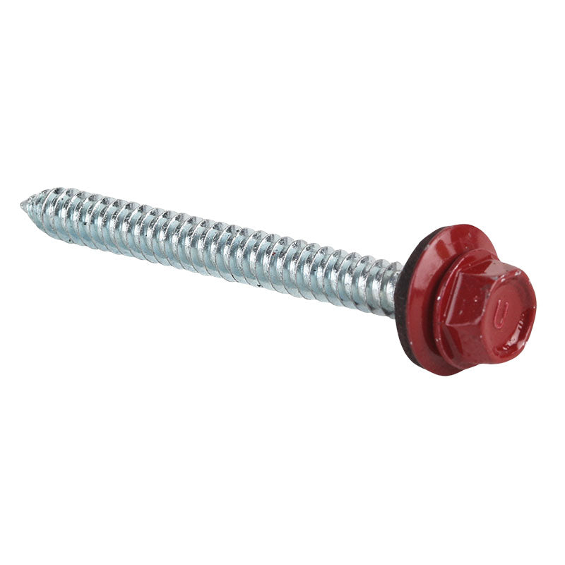 Tornillo para techo punta fina rojo 2 1/2" 12 uds