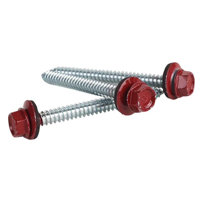 Tornillo para techo punta fina rojo 2 1/2" 12 uds