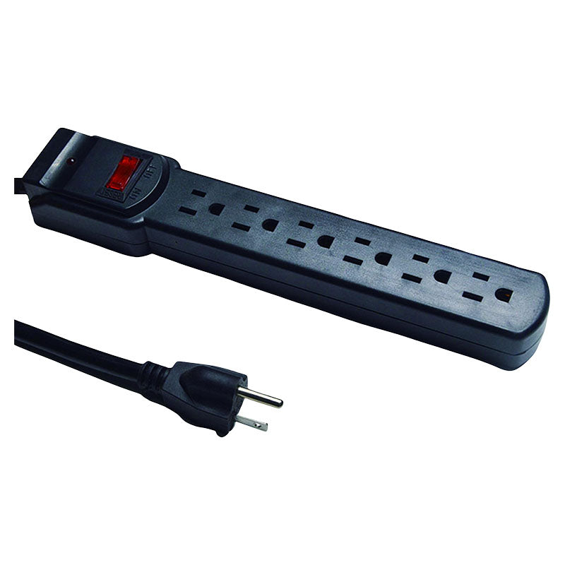 6-Outlet Power Strip. 0.9 m SJT 3 x 14 light-duty indoor use