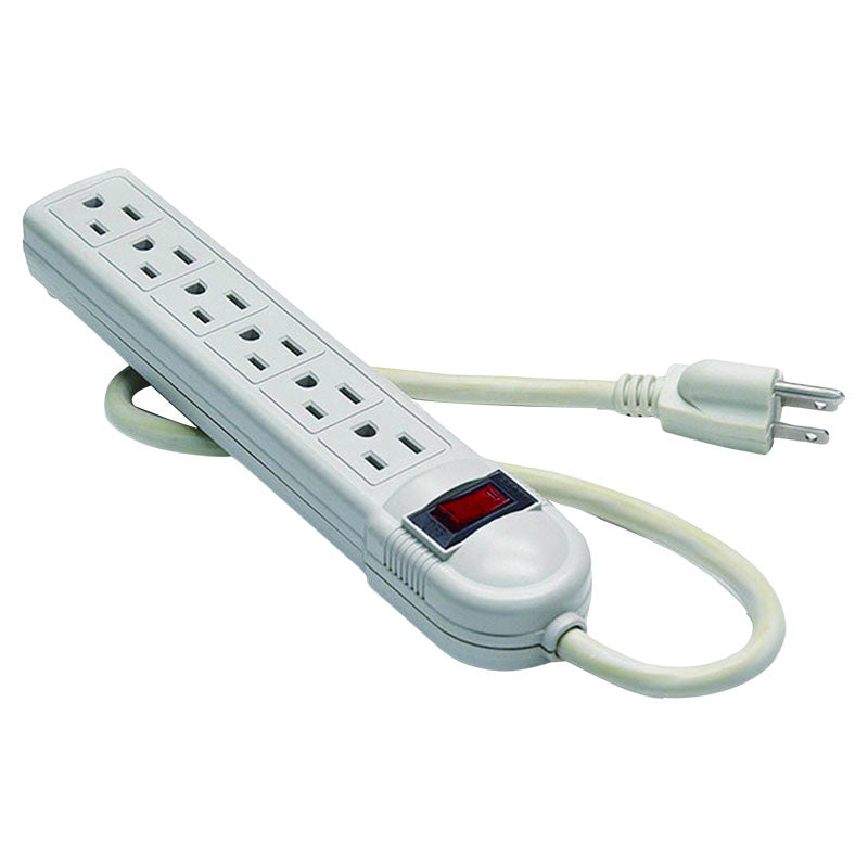 6-Outlet Power Strip Kit with 1m 3x14 Extension Cord, Multi-Socket