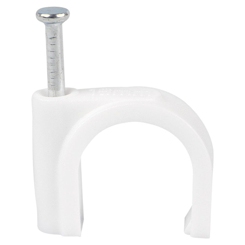 Cable staple with nail 16 mm white 20 units