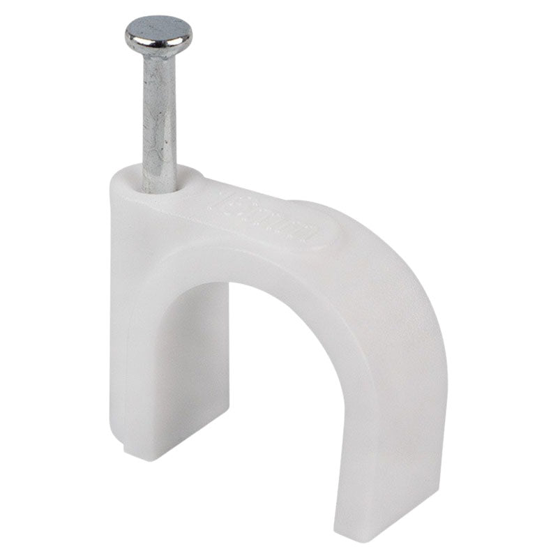 Cable staple with nail 16 mm white 20 units