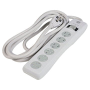 Protector blanco 6 espacios 800 J cable 3 m