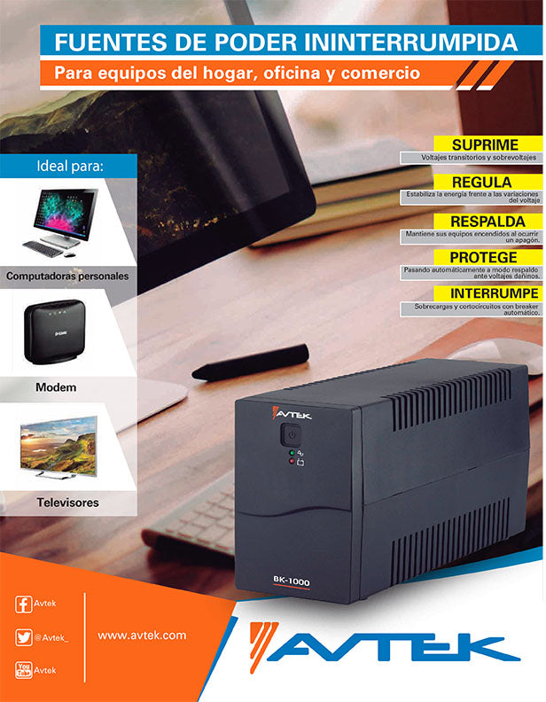 UPS 8-outlet for electrical and electronic equipment 1,000 VA 500 W 4 A 120 V 60 Hz