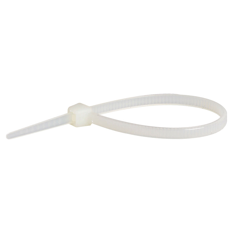 4" white plastic cable ties 100 pcs