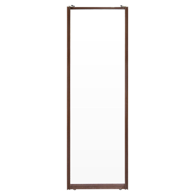 Contemporary aluminum mirrored sliding closet door 203 x 65 cm 35 mm walnut