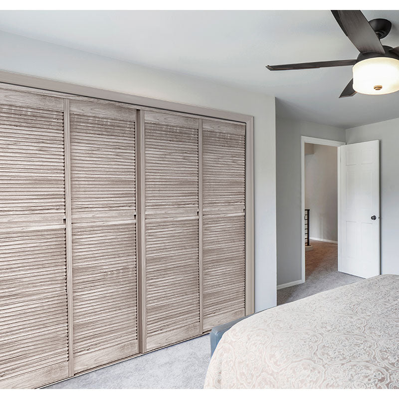 Contemporary hazelnut PVC sliding closet door 200 x 60 cm 30 mm