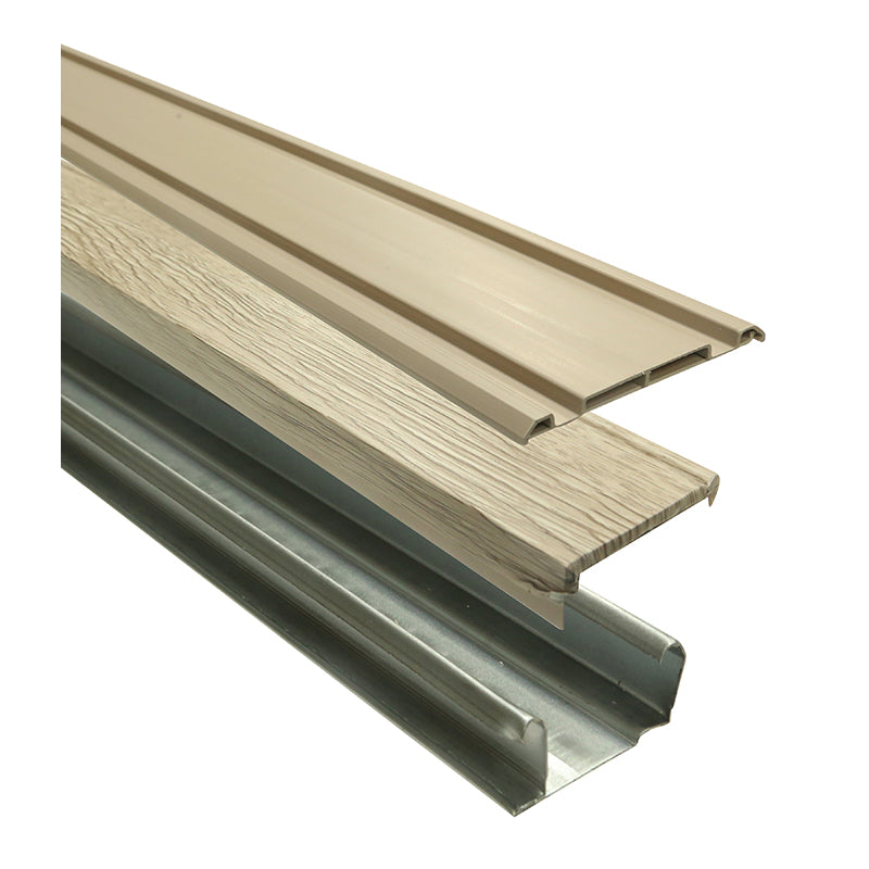 Kit de riel para puerta corrediza pvc y metal Contemporary 6,5 x 180 cm 3 mm avellana