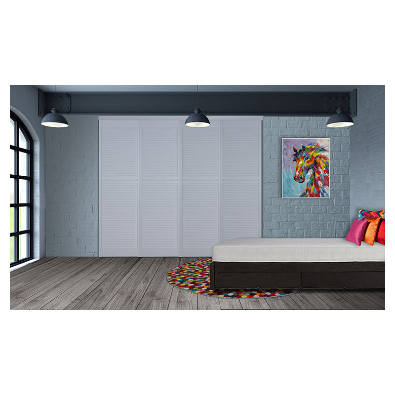 White PVC Contemporary Sliding Closet Door 200 x 60 cm 35 mm
