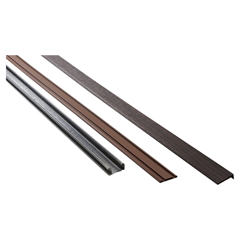 Kit de riel para puerta corrediza pvc y metal Contemporary 6,5 x 240 cm 3 mm café