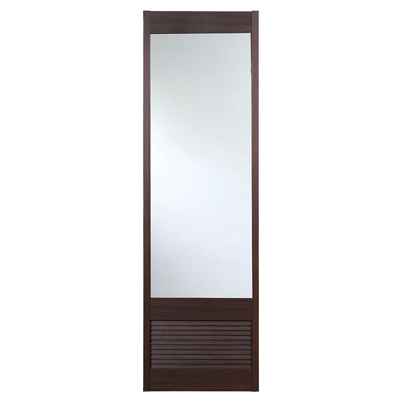 Contemporary PVC sliding closet door with mirror 200 x 60 cm 30 mm brown