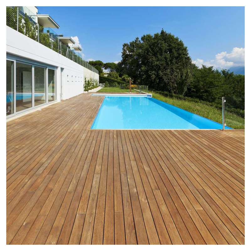 Piso deck teca natural 9 x 60 cm 19 mm