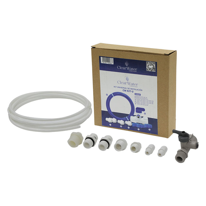 Kit de instalación universal para filtros de agua con conexiones clear water