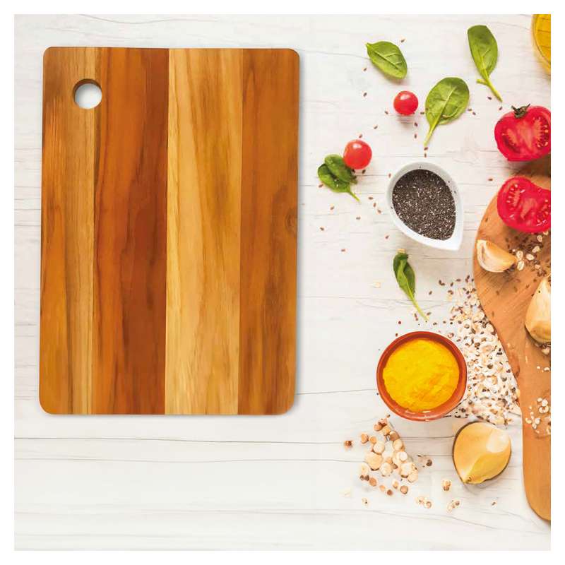 Tabla cocina teca natural 40 x 28 cm 12 mm Woodpecker