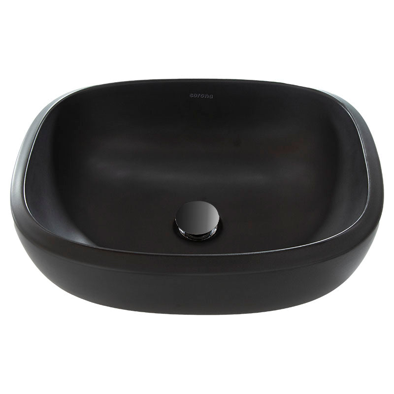 Lavamanos Cascade Vessel rectangular sobreponer negro mate