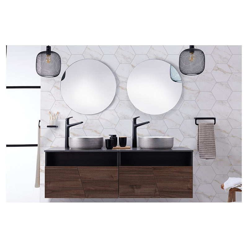 Graphite round countertop washbasin 11.5 x 35.3 x 35.3 cm