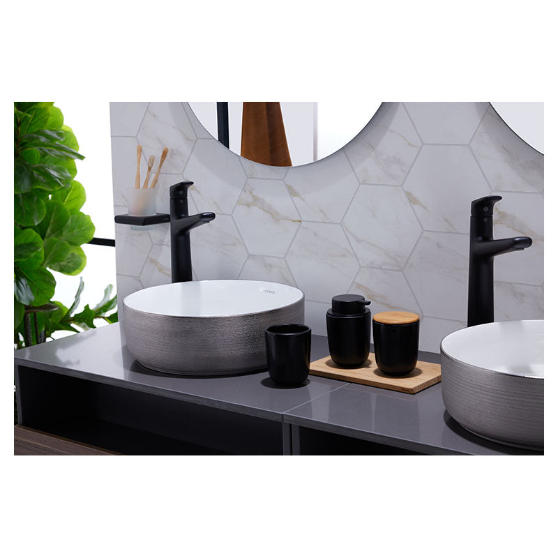 Graphite round countertop washbasin 11.5 x 35.3 x 35.3 cm