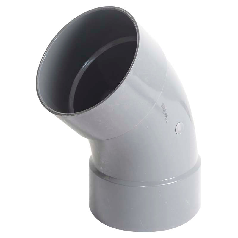 Codo 45° sanitario PVC 6"