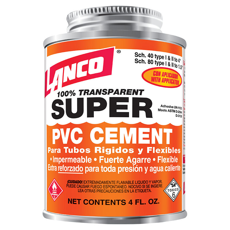 Super Glue Clear PVC 4 oz (118 ml)