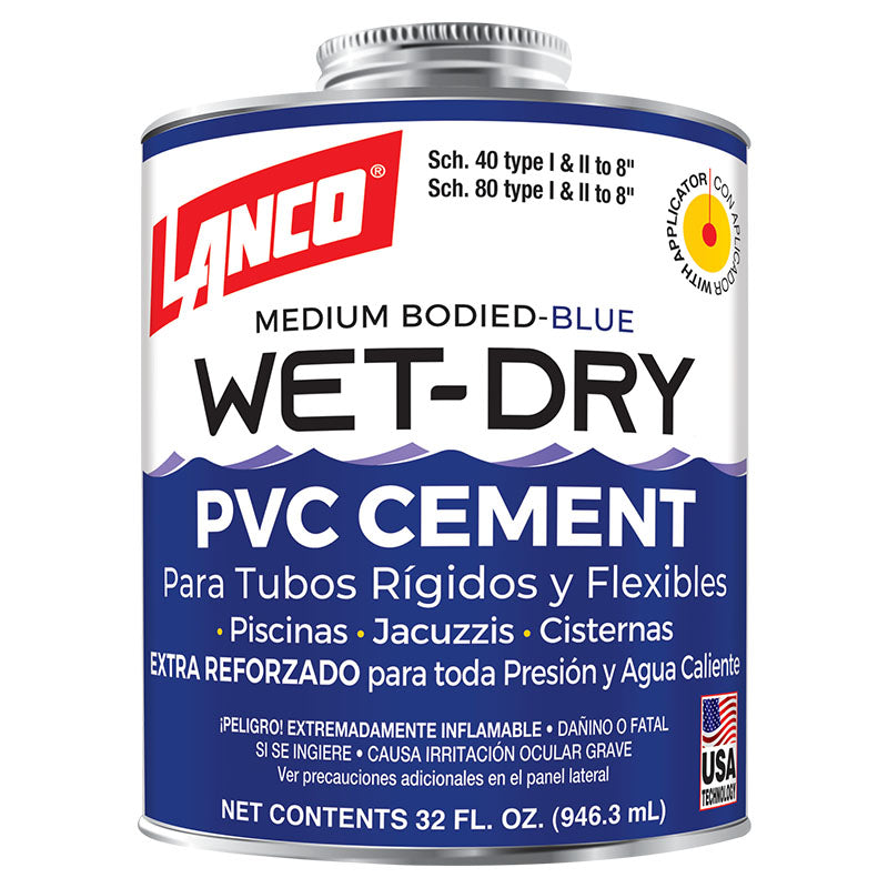Pegamento Wet Dry para PVC Lanco 1/4 gal (946 ml)