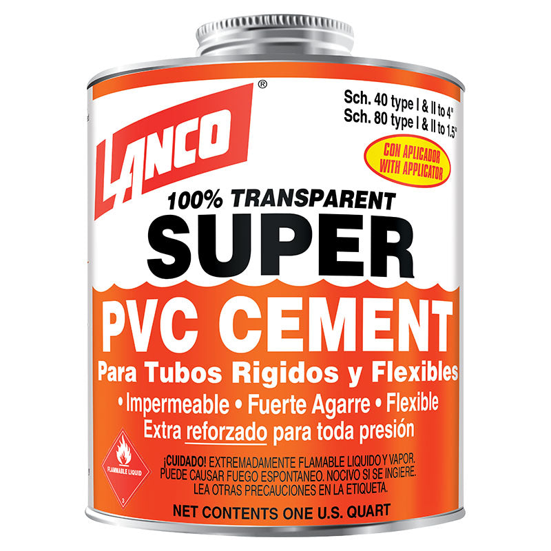 Super PVC Clear Cement 1/4 gal (946 ml)