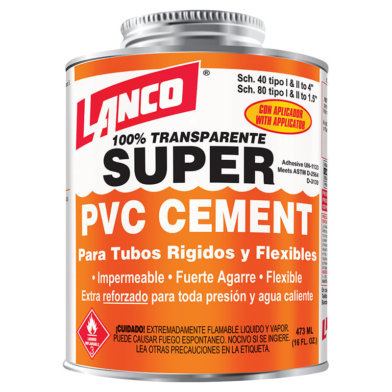 Clear PVC Super Glue 1/8 gal (473 ml)