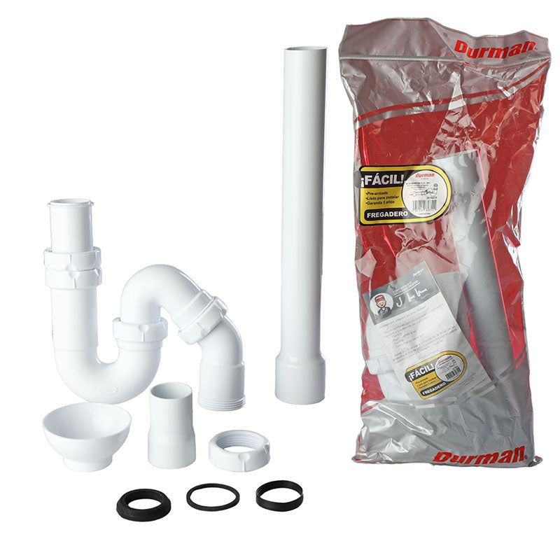 Sifón flexible PVC pared y piso