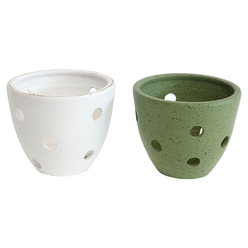 Ceramic orchid pot 14 cm assorted colors
